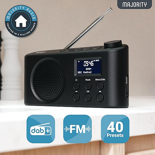 Majority Radio ORWELL Portable with Display & Bluetooth-USB-FM Radio