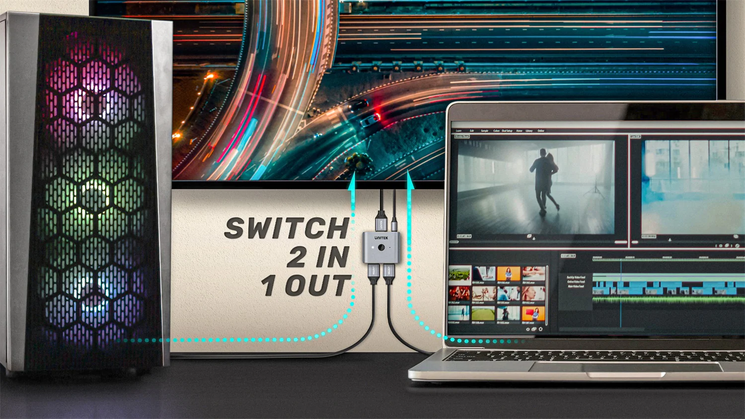 Unitek 2-Port HDMI Splitter/Switch 8K V1163A