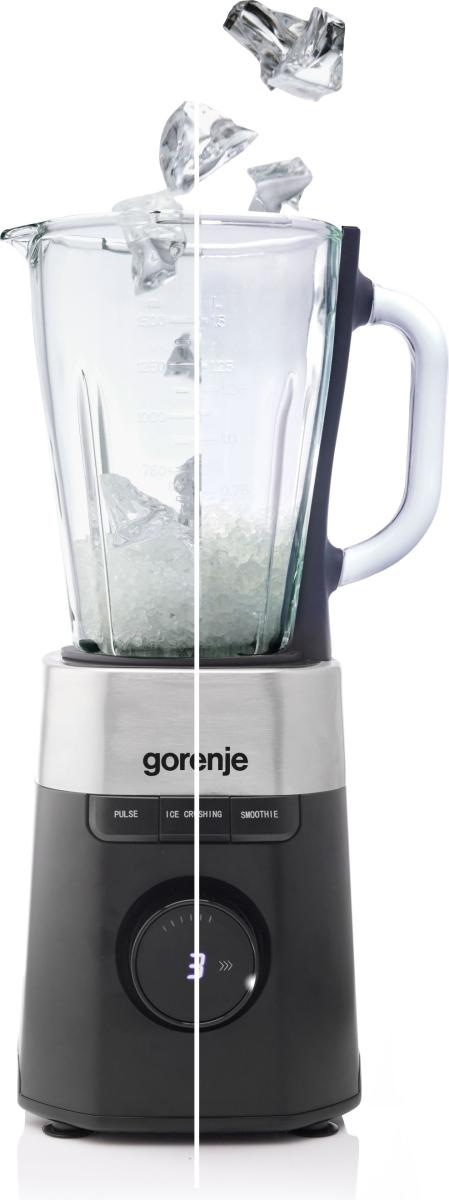 Gorenje Kitchen Blender 1000W 1.5L Glass Jug 21000 RPM 3 Programs B1000DE Black/Inox