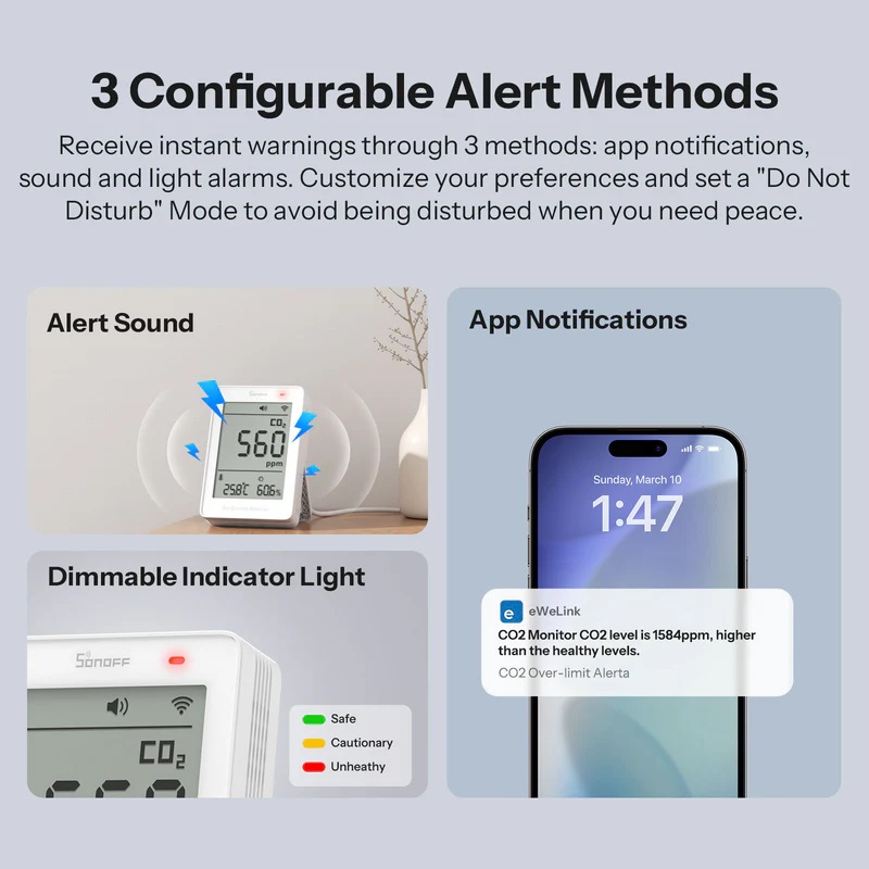 Sonoff Smart Sensor AirGuard For CO2 With Matter (Air Quality Monitor)