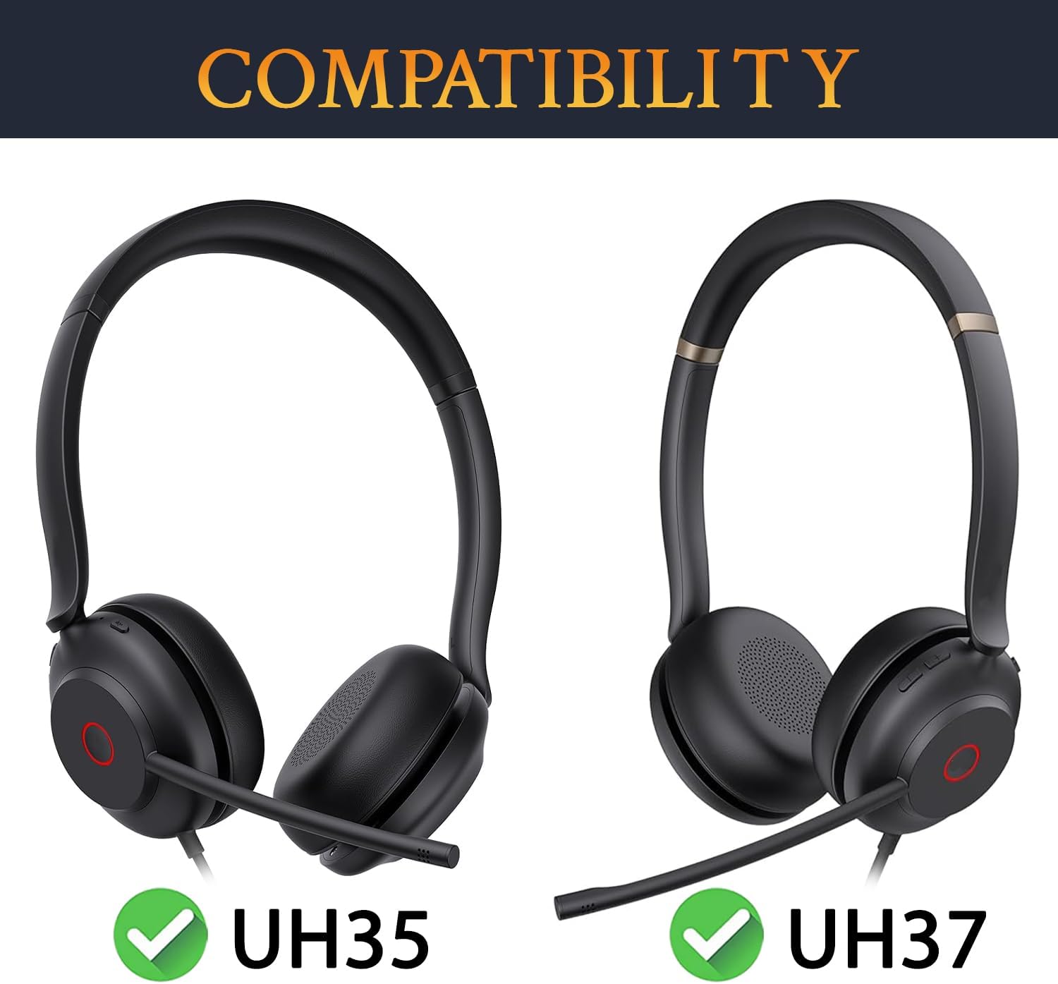 Yealink Headset Leather Ear Cushion for UH35/UH37 (1 Pair)