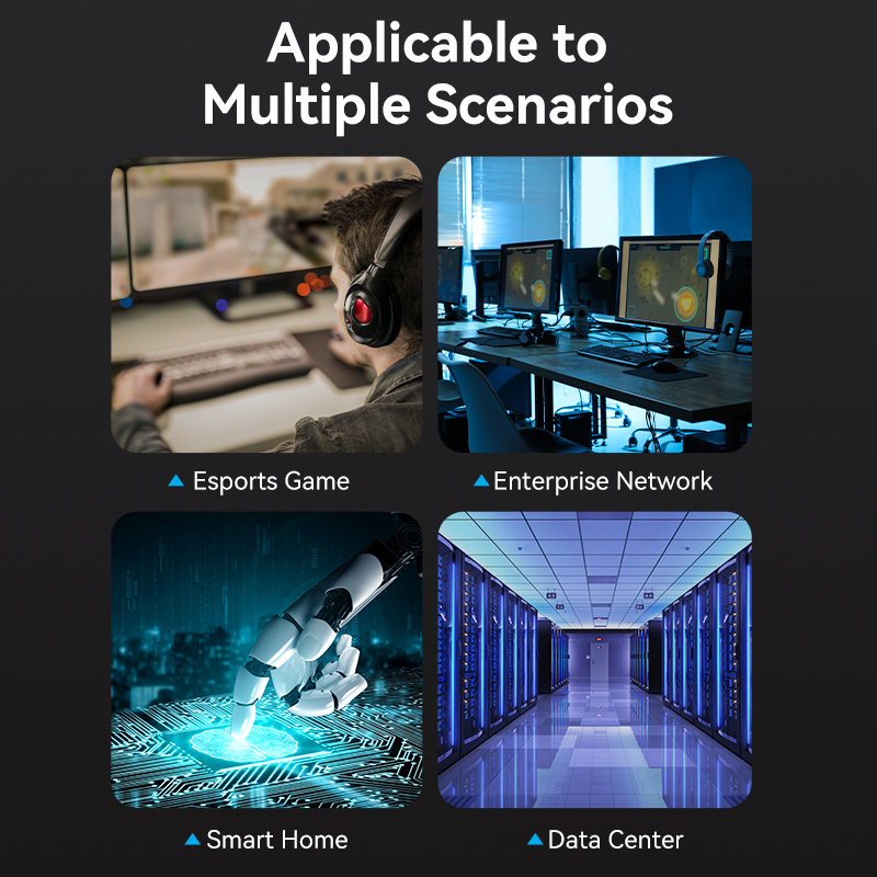 Vention NETWORK Cable Cat8 STP Rotate Right Angle Slim 1.0m Black IKLBF