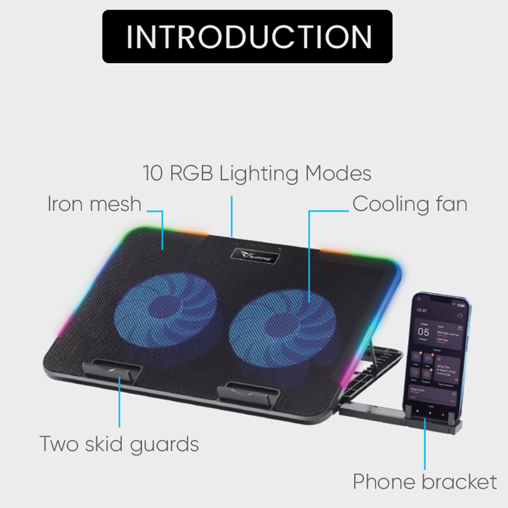 Alcatroz Laptop Cooler Vendaval G2 RGB Black