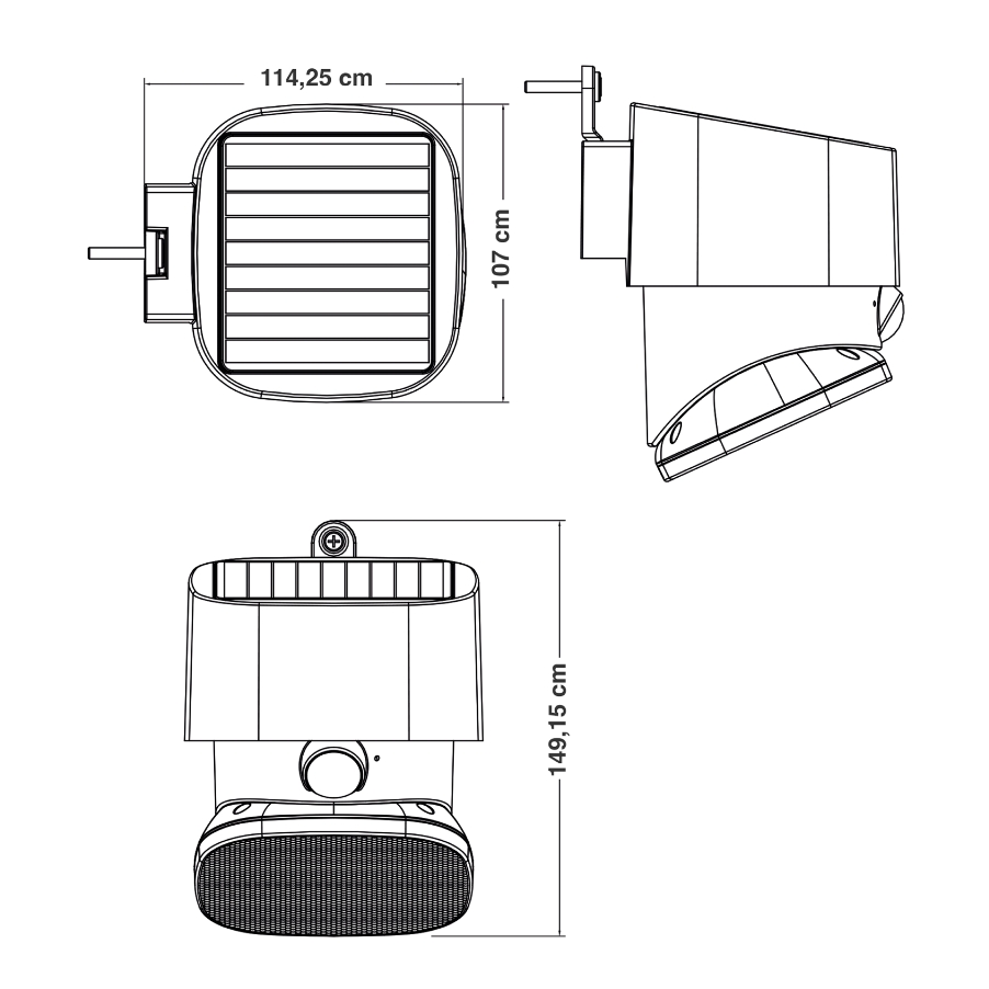 GBC DOGI STENO Solar LED Wall Light with Battery and PIR Sensor