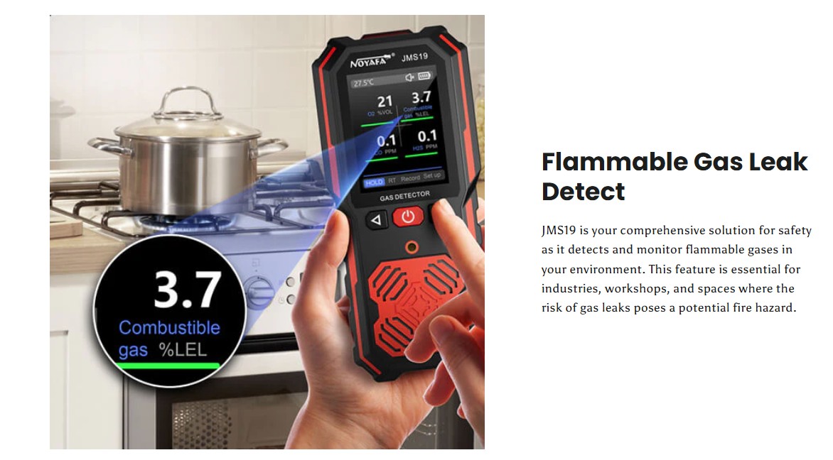 Noyafa Portable Handheld Gas Detector With Leak Detection & Alarm JMS19