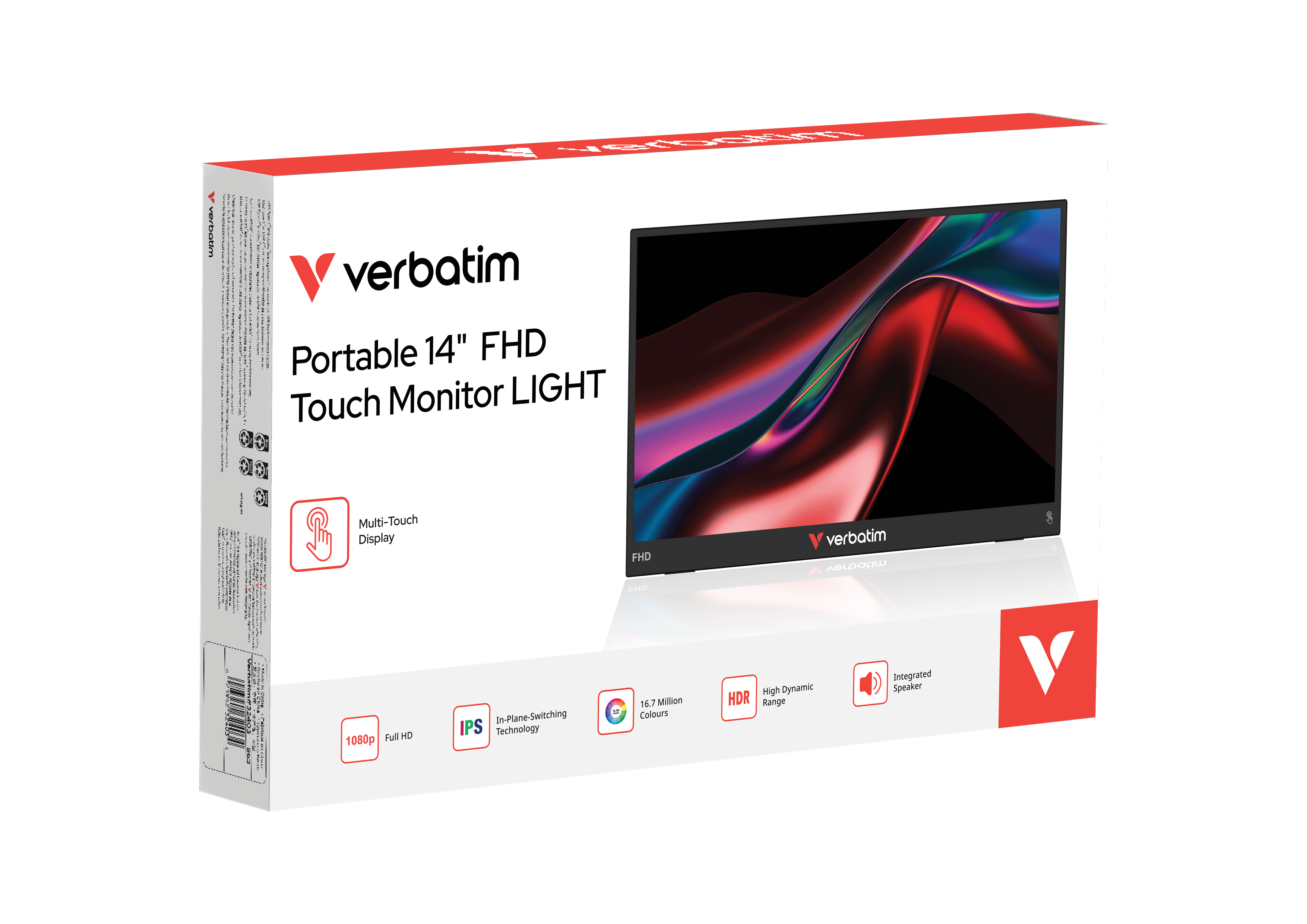 Verbatim Monitor Portable Touch 14" Full-HD USB-C LIGHT Series