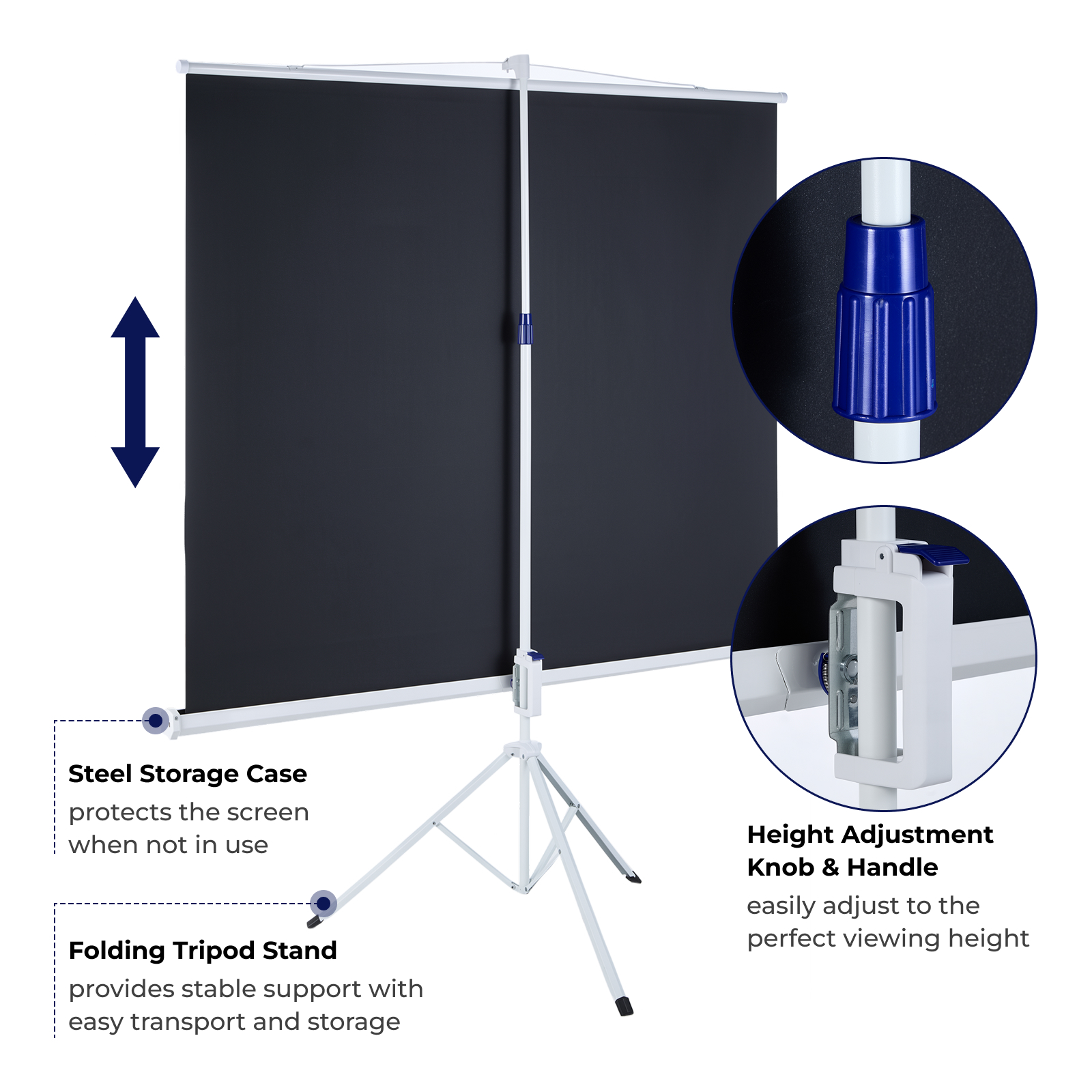Lumivida Projector Tripod Screen 4:3 100” ESDC100
