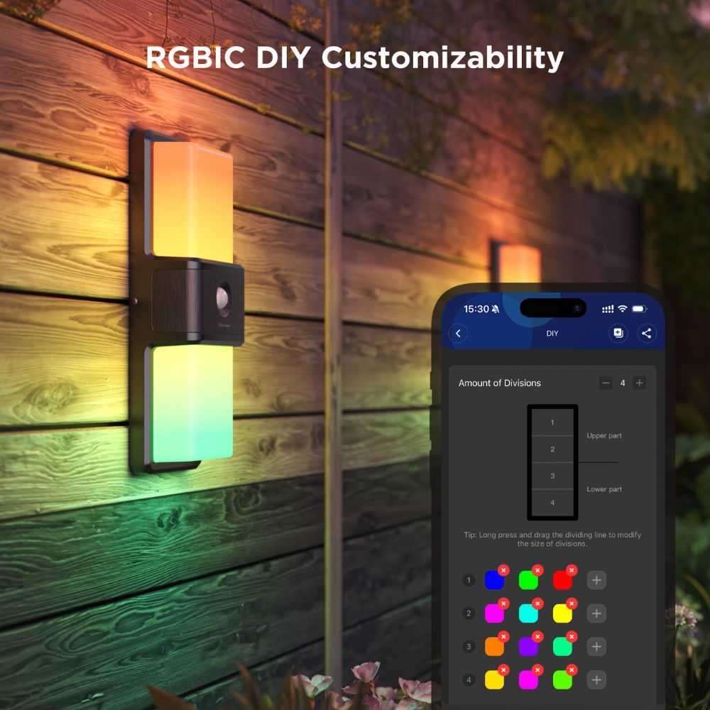 Govee Outdoor Wall Light RGBICWW Built-in PIR Sensor