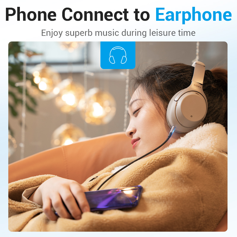 Vention AUDIO CONVERTER USB-C to 3.5mm Male Cable 1.5m BGKHG