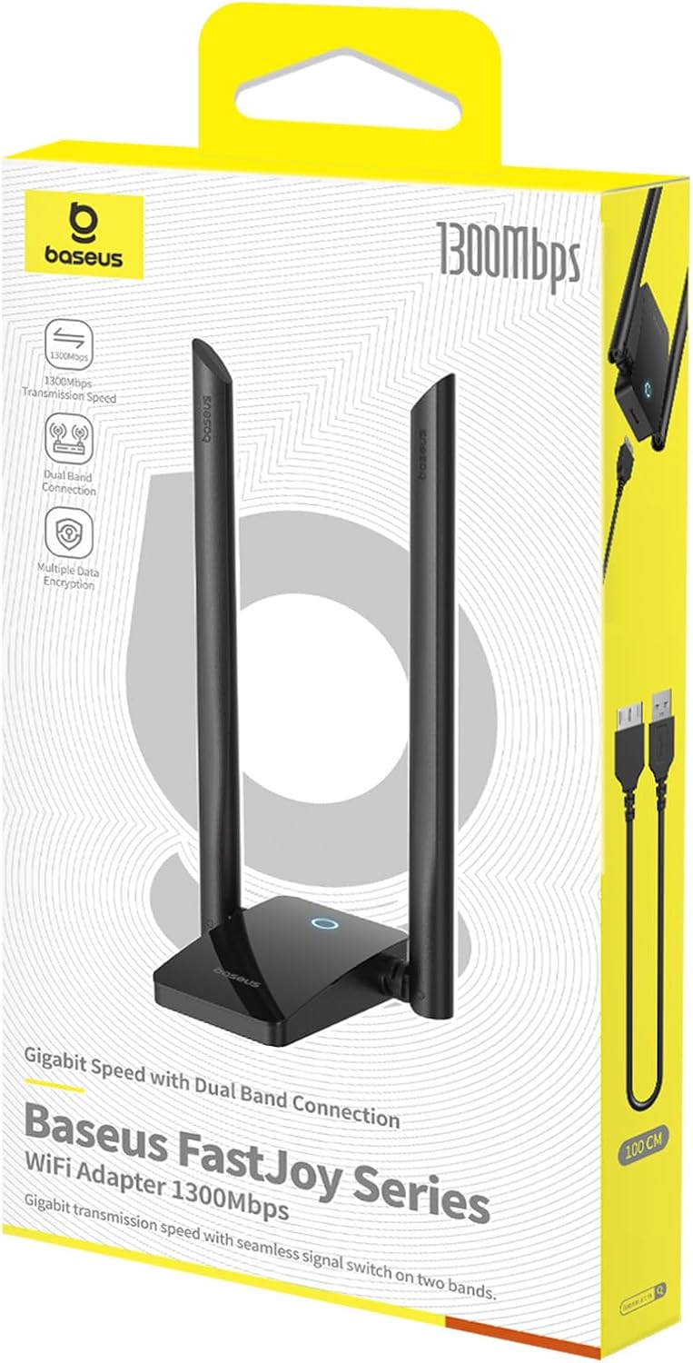Baseus IT WiFi Adapter 1300Mbps External Antenna FastJoy