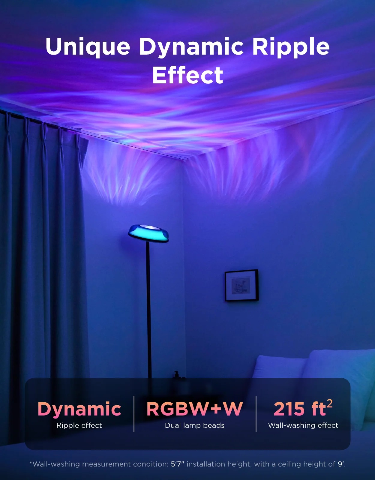 Govee Lamp Floor Smart RGBWW Wave Washing Light 1.70m