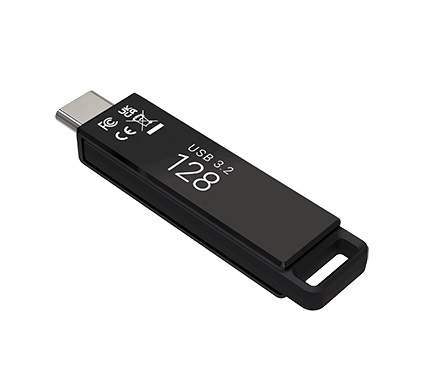 PNY Flash Drive Elite-X USB 3.2 Stick 128GB Capless Slider Black FDI128ELTXC