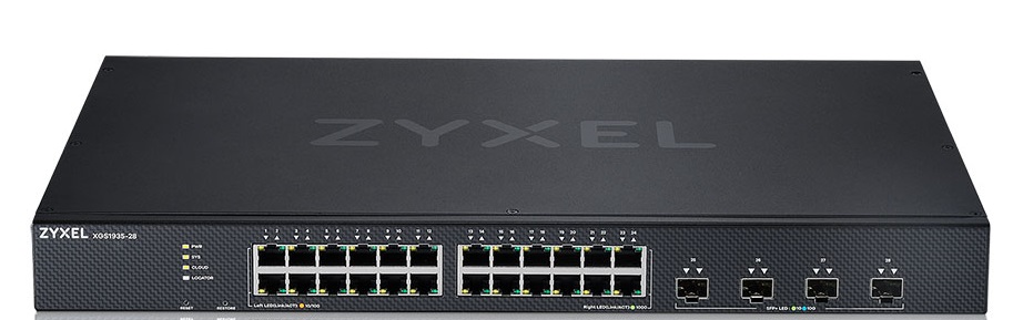 Zyxel Switch Gigabit Ethernet Cloud Managed L3 Lite 24-Port + 4SFP+ R/M Fanless XGS1935-28