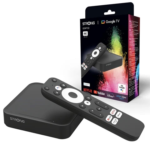 Strong Google TV Smart Box with Dual Band Wi-Fi GoogleCast 4K Android LEAP-S3UK