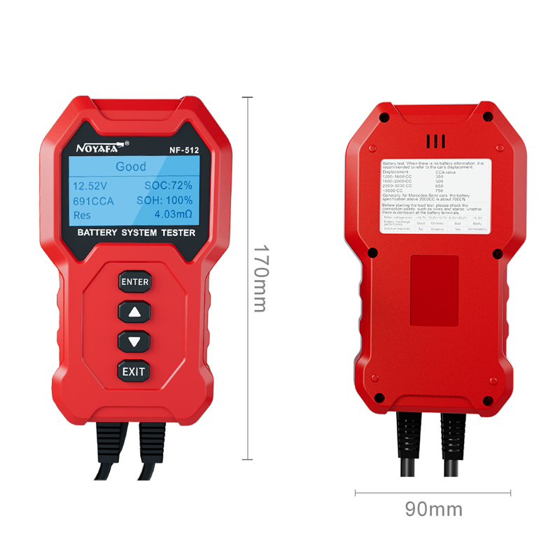 Noyafa NF-512 Lead Acid, Lithium & NiMH Battery Tester 5aH to 200aH