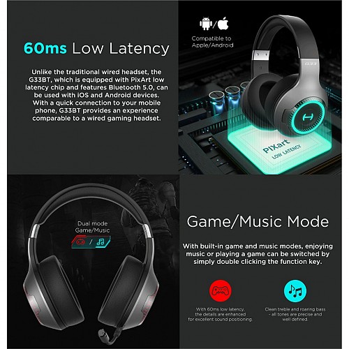 Edifier Hecate G33BT BT/3.5 RGB Gaming Headset Black