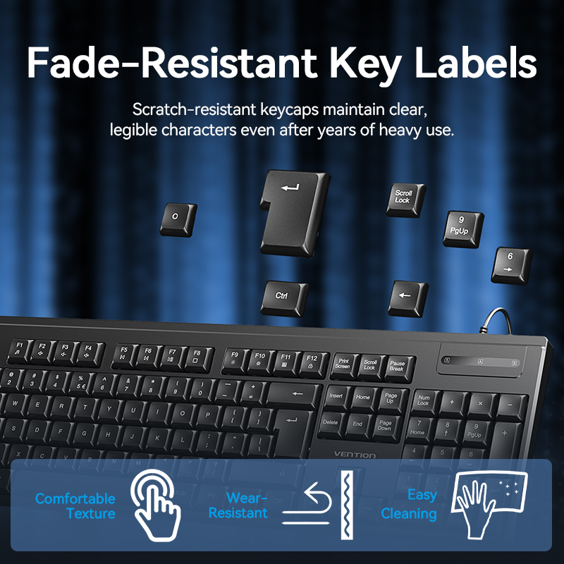 Vention Keyboard and Mouse Combo Wired Silent Slim Full Size KTYBG-EN