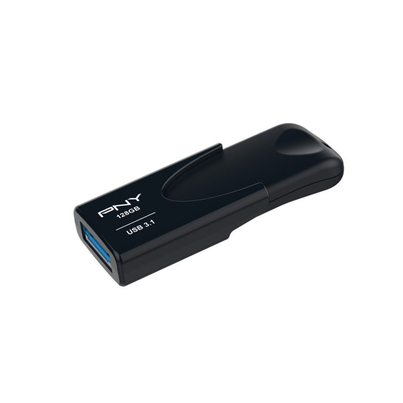PNY Flash Drive Attache 4 USB 3.1 Stick 128GB Capless Slider Black FD128ATT431KK