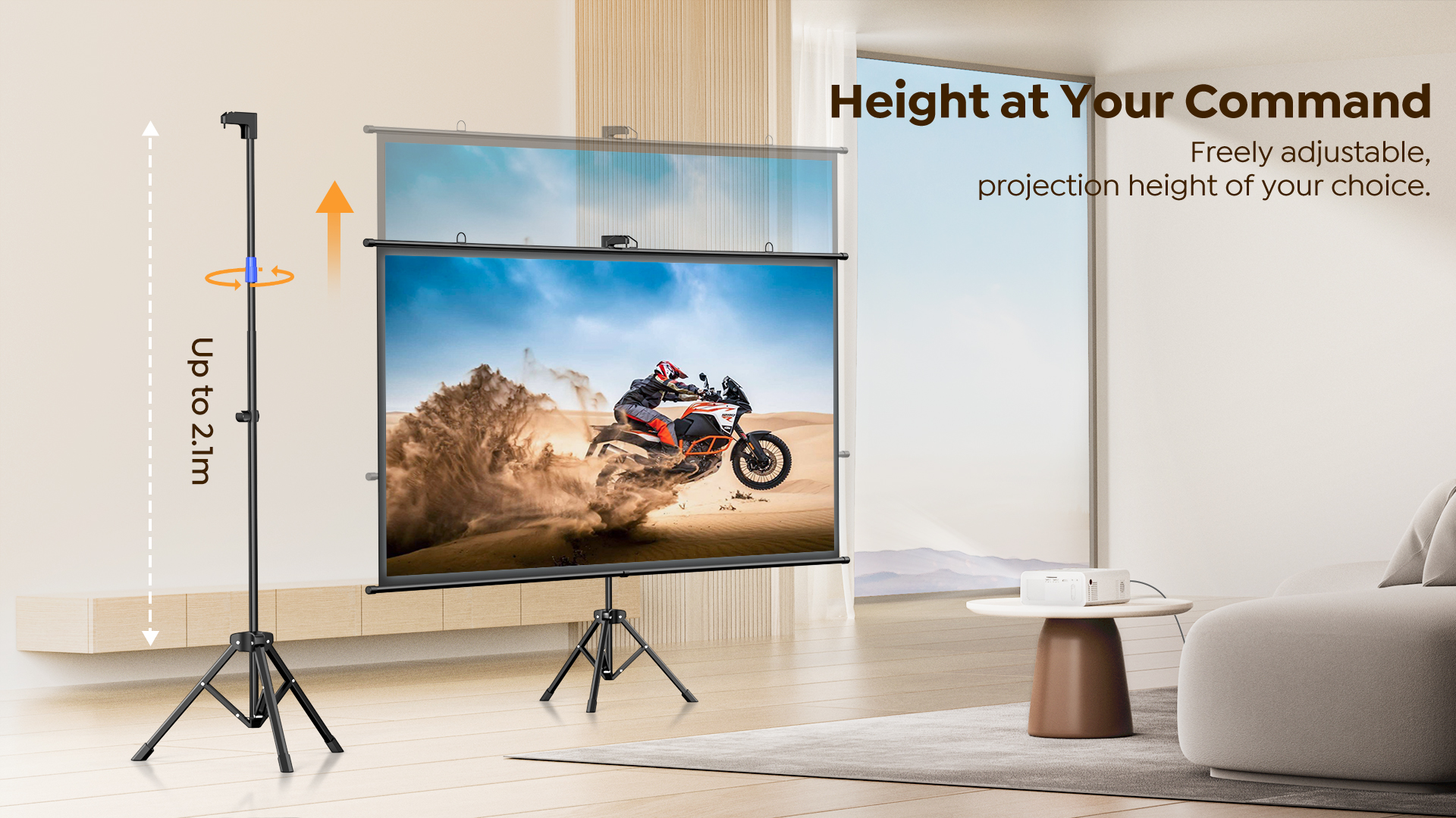 Yaber YS-84D Projector Tripod Screen 84''