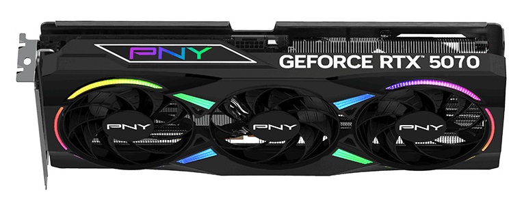 PNY GPU Graphics Video Card GeForce RTX 5070 ARGB 12GB GDDR7 Triple Fan Overclocked 3x DisplayPort, HDMI & DLSS 4 VCG507012TFXPB1-O
