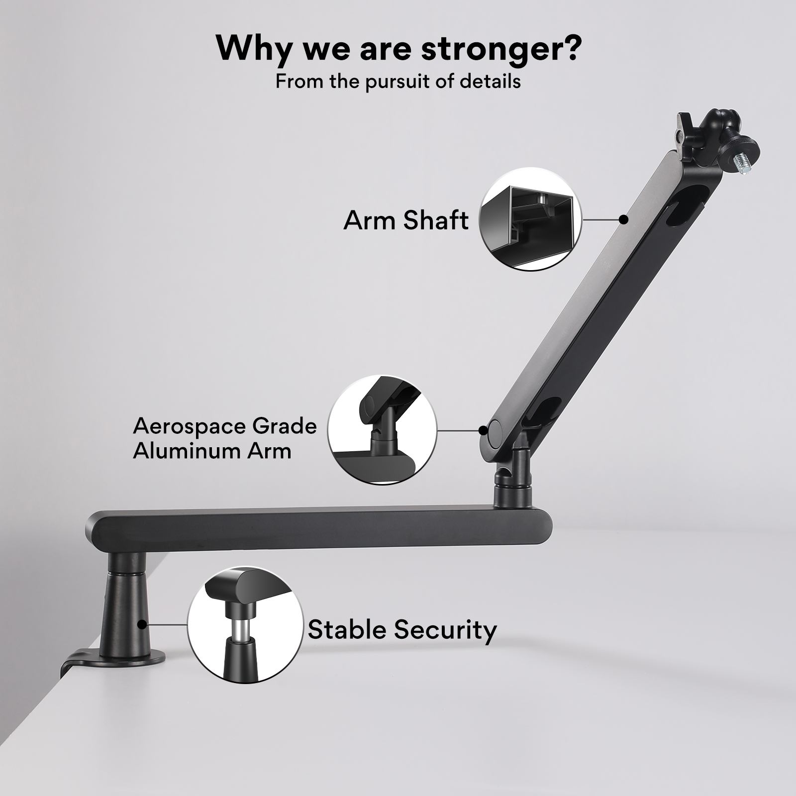 Maono BA92 Heavy Duty & Fully Adjustable Boom Arm Microphone Bracket