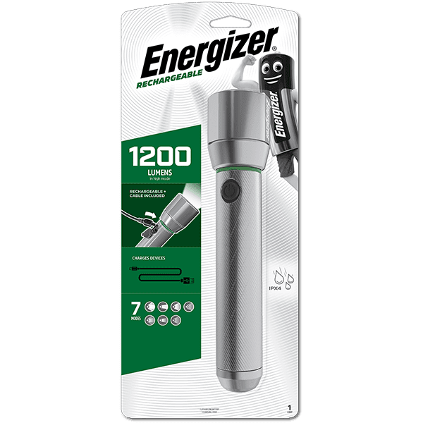 Energizer Light Torch 1200 Lumens (USBC) - Vision HD Metal Rechargeable