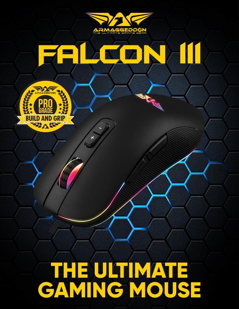 Armaggeddon Falcon 3 Pro-Gaming Mouse 10000CPI Macro-Able RGB