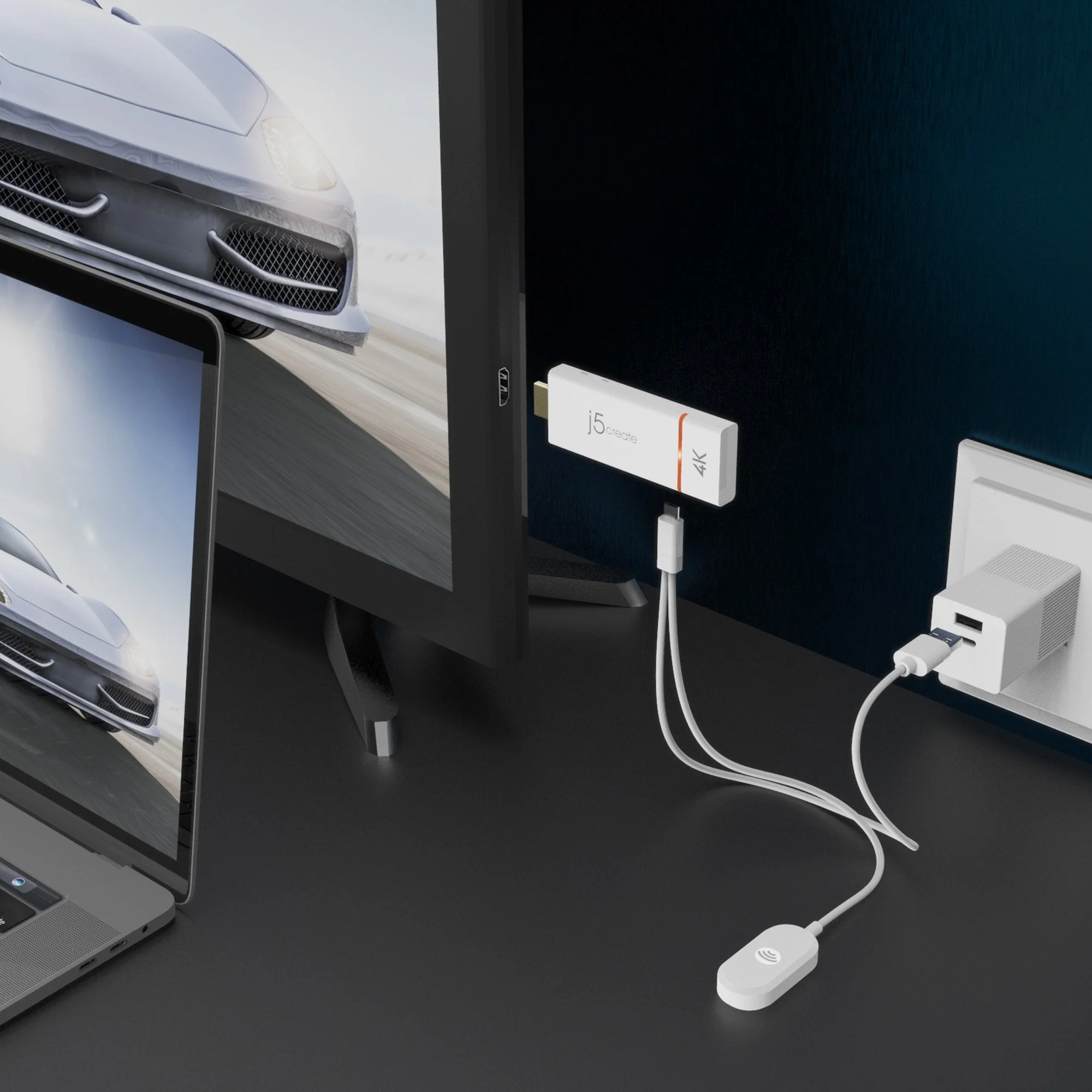j5create Screencast Wireless Display Adapter HDMI 4K Miracast/AirPlay USB Powered JVAW76