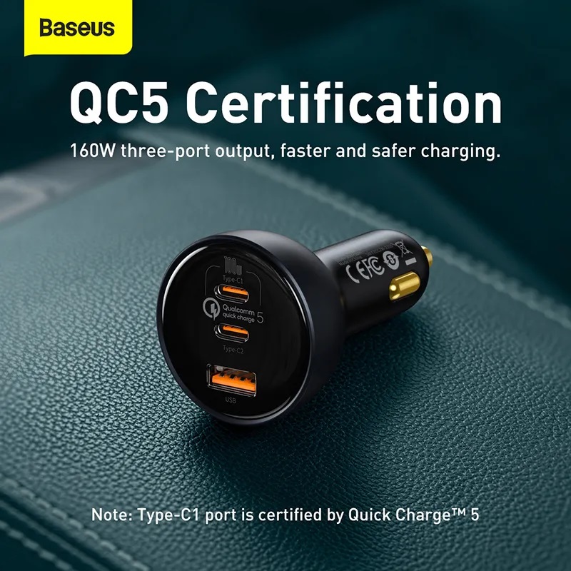 Baseus Car Charger 160W Qualcomm Quick Charge 5