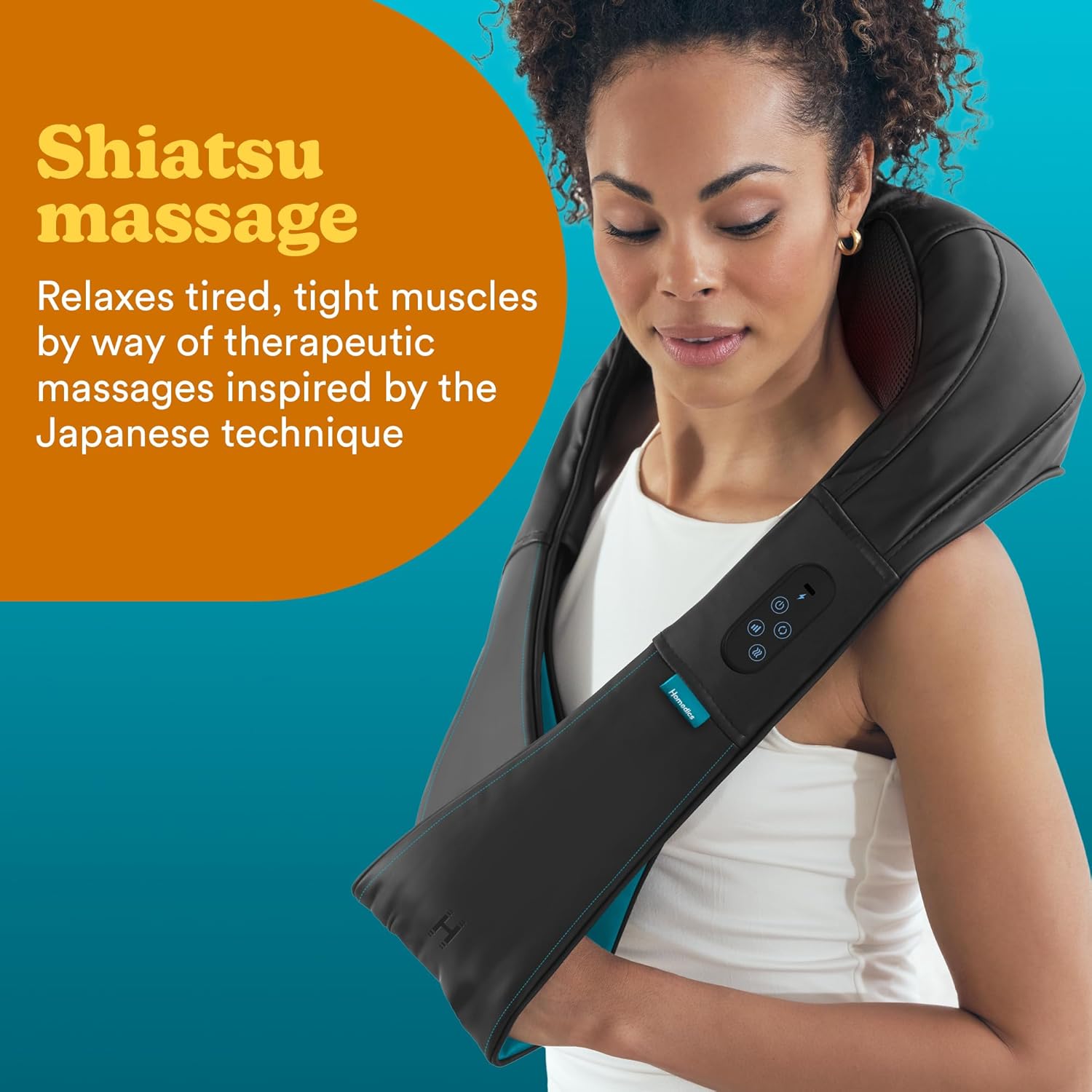HoMedics Massage Neck-Shoulder Shiatsu Wireless Rechargeable NMS-50H