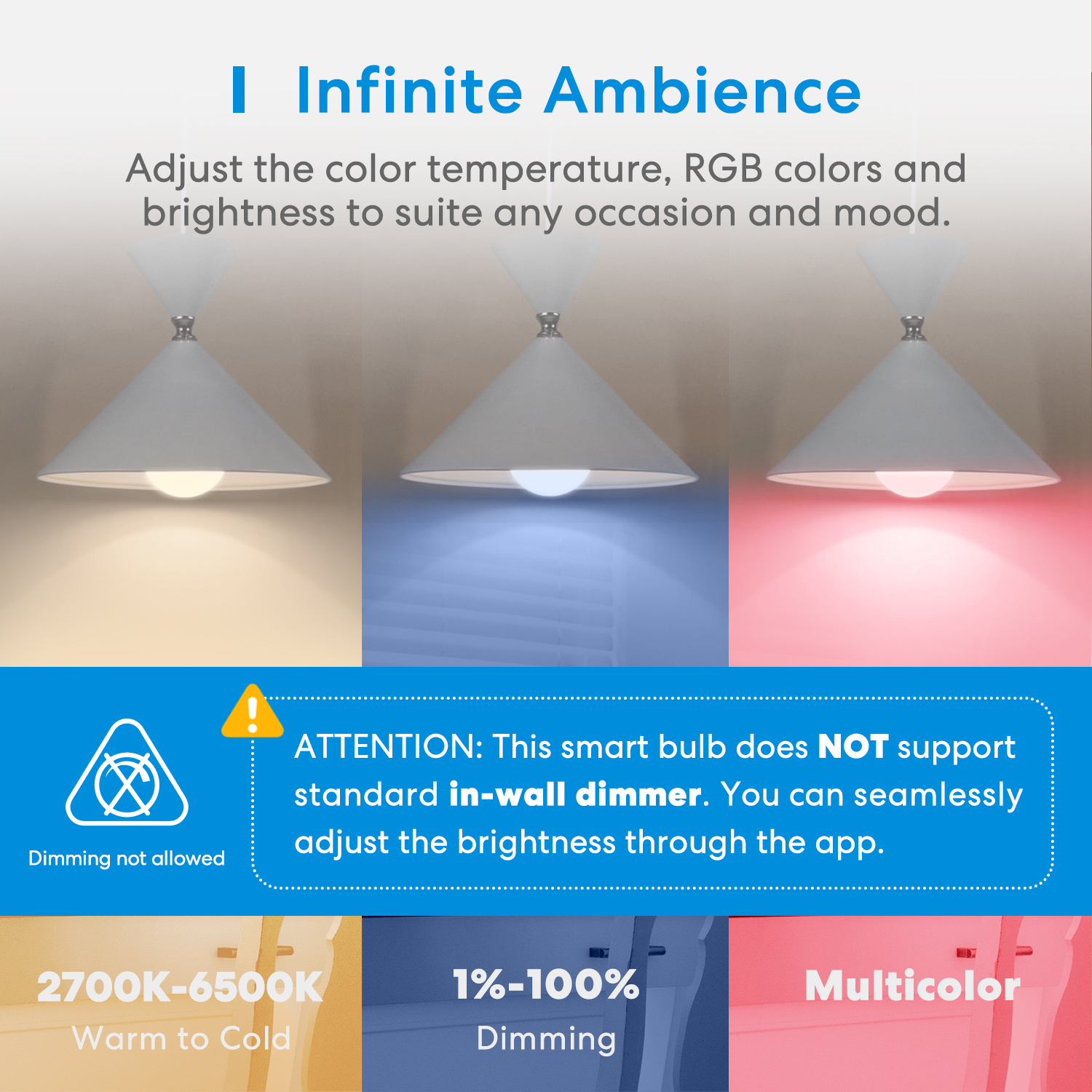 Meross Homekit Smart Wi-Fi LED Bulb RGBWW E27 MSL120HK-UK