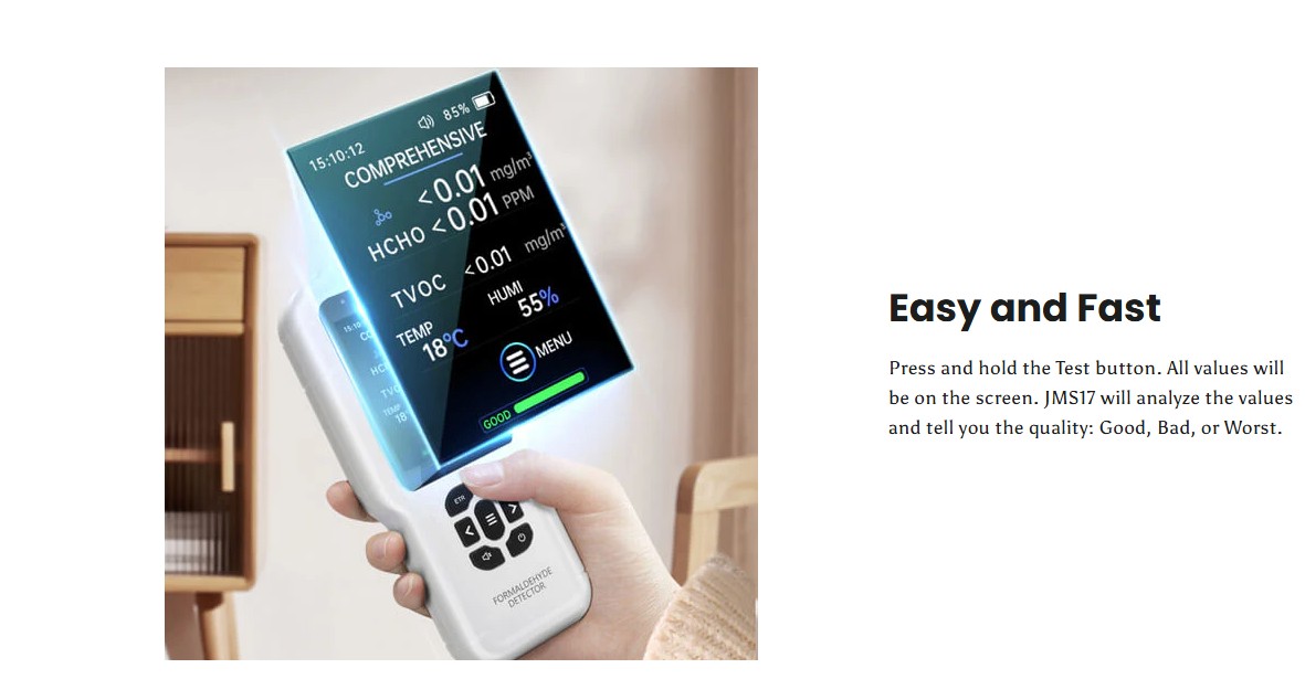 Noyafa Portable Indoor Air Quality Tester with Formaldehyde Detector JMS17