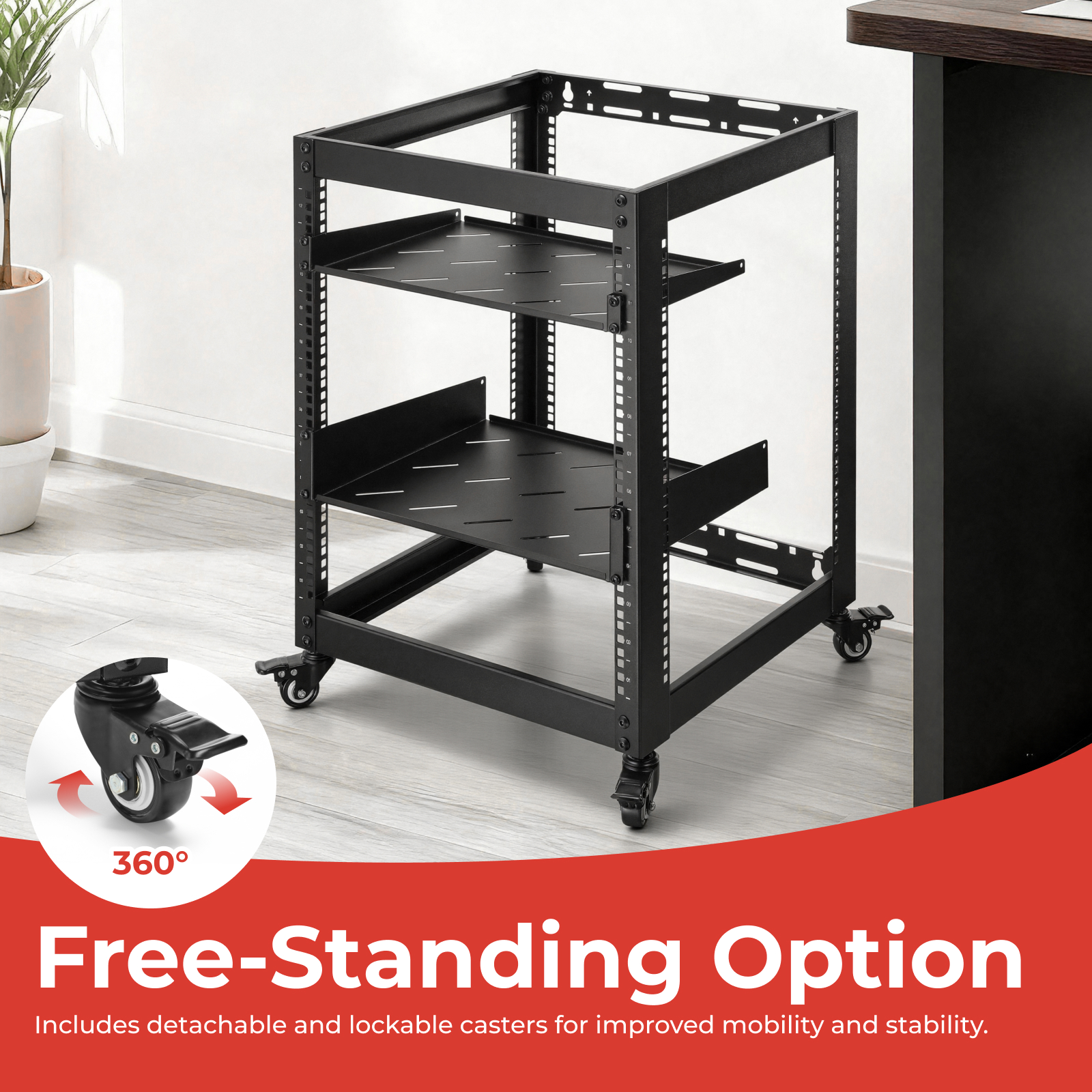 Lumivida Open Frame Server Rack 12U CAB-017-12U