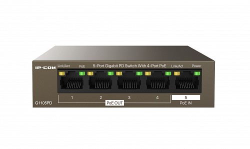 IP-COM 5-Port Gigabit PoE In Switch with 4 PoE Output 30W G1105PD