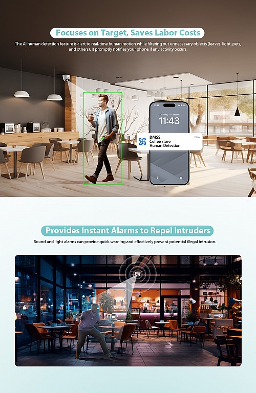 Dahua IP 4.0MP 2.8mm Wifi Dome Dual Illumination T4A-PV