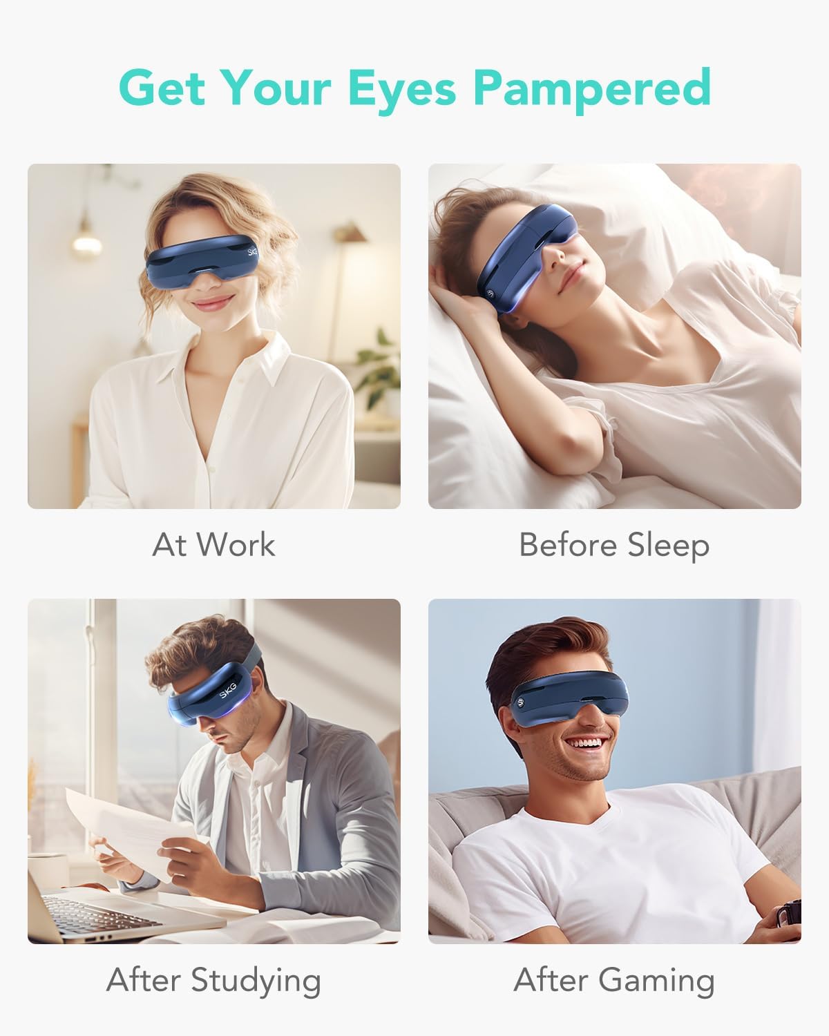 SKG Eye Massager Airbag-Hot Compress-Music & Visible Window E3 Pro
