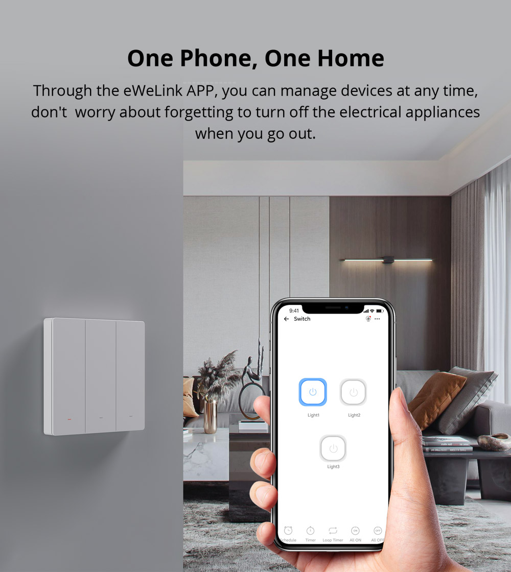 Sonoff M5 Matter WiFi Smart Wall Mechanical Switch 1-Button White
