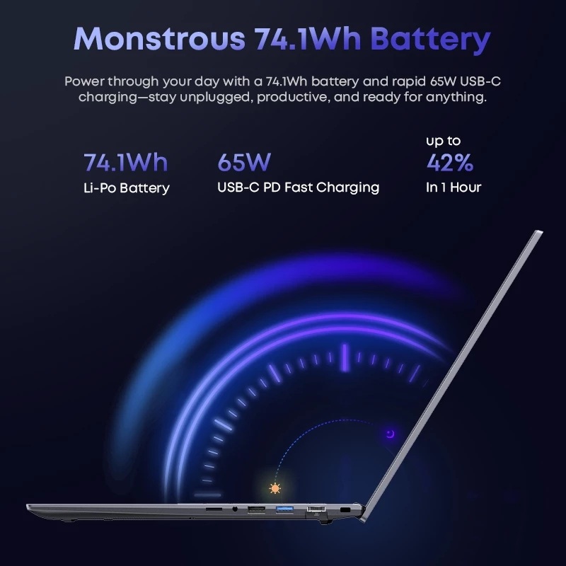 Chuwi Laptop CoreBook Plus ,16', R5-7430U, 16Gb + 512GB Windows 11 PRO