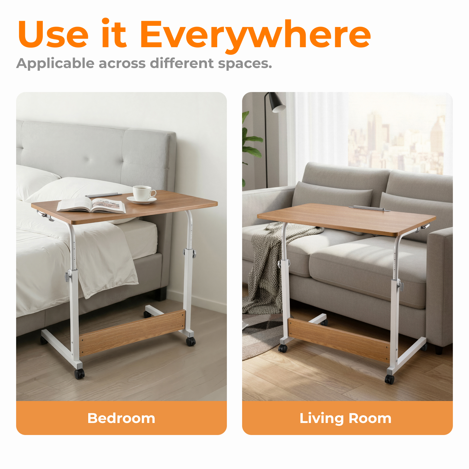 Lumivida Computer Tray Desk Mobile Height Adjustable 50x80cm FWS10-4