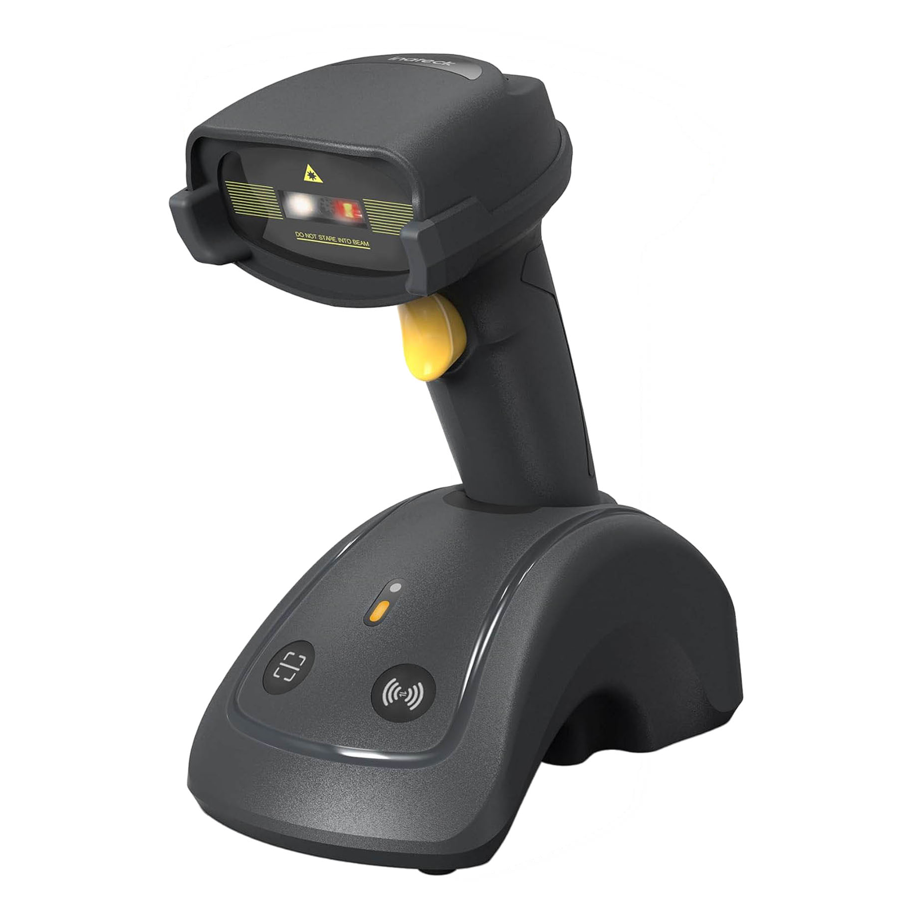 Inatech Barcode Scanner CMOS 1D/2D Wireless 2.4GHz/Bluetooth USB-A 2600mAh Smart Charging Base BCST-560B Dark Gray
