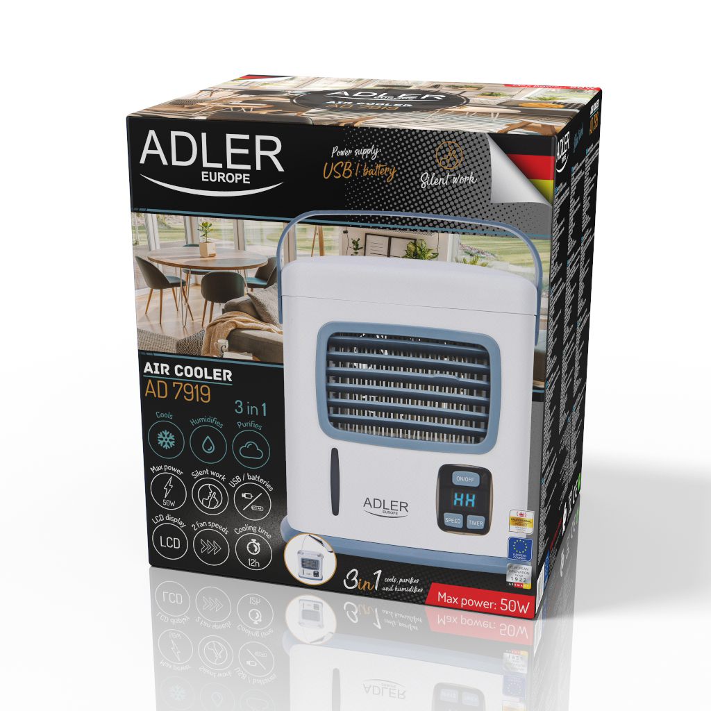 Adler AD7919 Air Cooler 3in1 Cooler/Purifier/Humidifier 50W