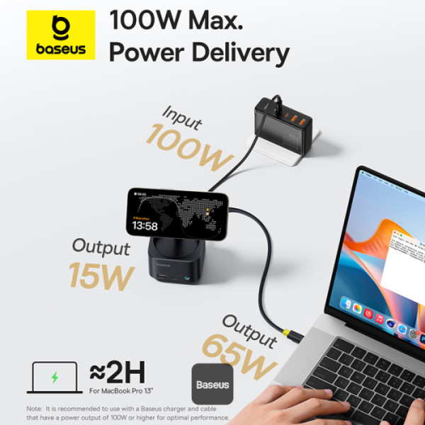 Baseus IT USB Hub 7-in-1 MagPro 15W 4KHDMI/2xUSB-A/USB-C/Card Reader/PD100W