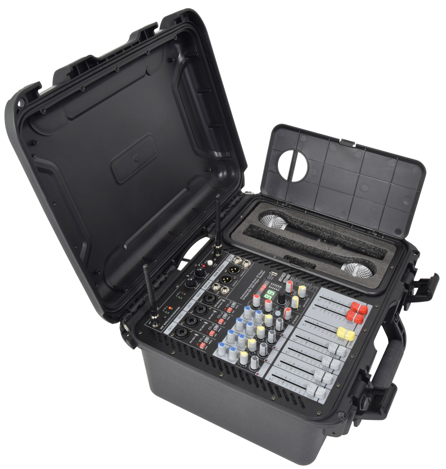 Citronic FLITE-600 Portable Amplified Mixer 600W with 2xUHF Mics & DSP 170.600UK