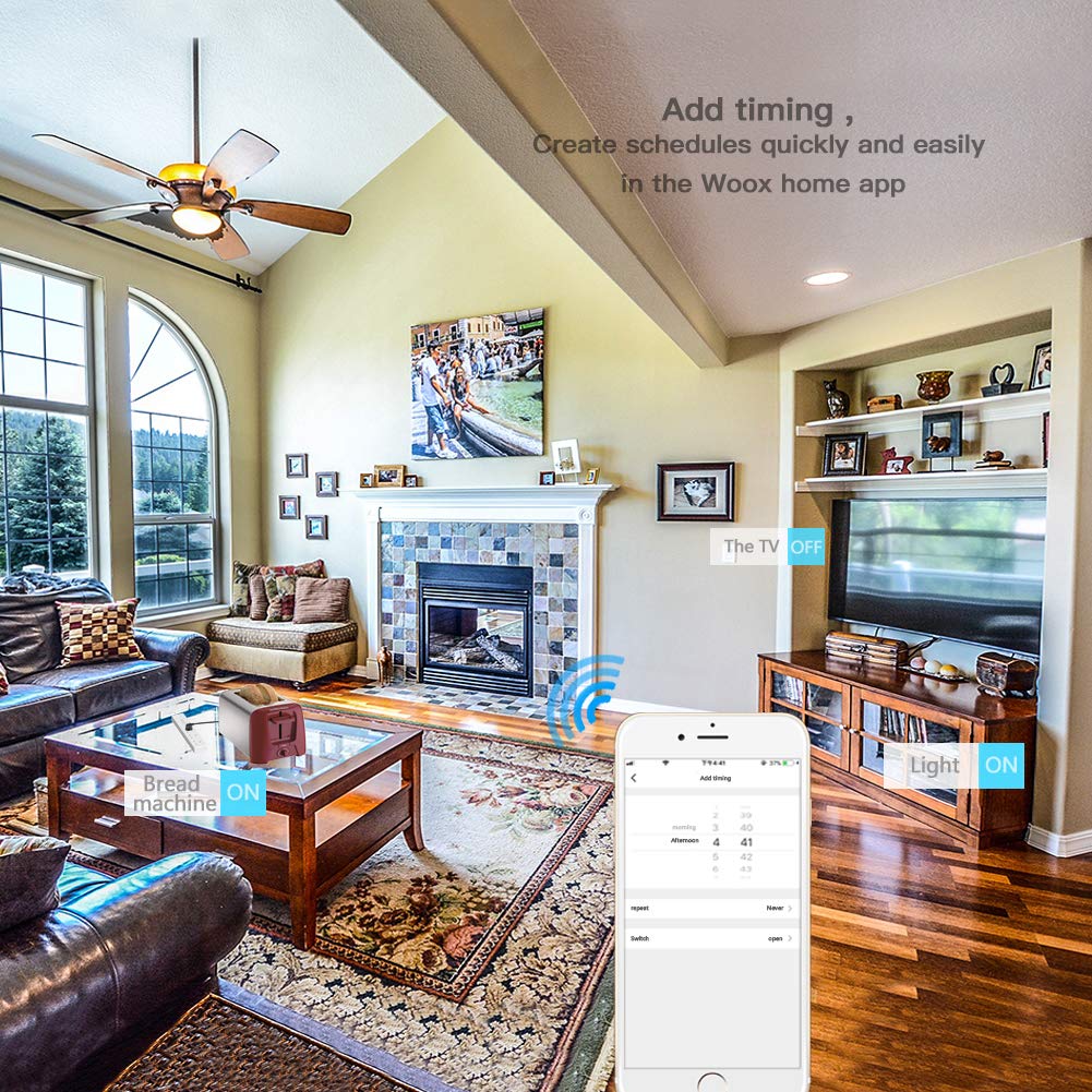 WOOX R4517 Wi-Fi Smart Powerstrip 3xUK Outlet & 4xUSB 5V/4A