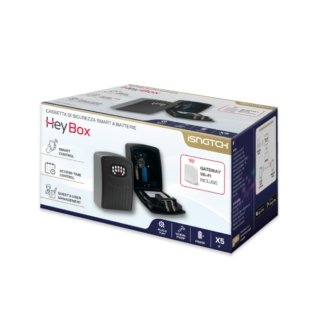 GBC HeyBox Smart Key Safe Box controlled via APP, with Keypad, Battery Powered