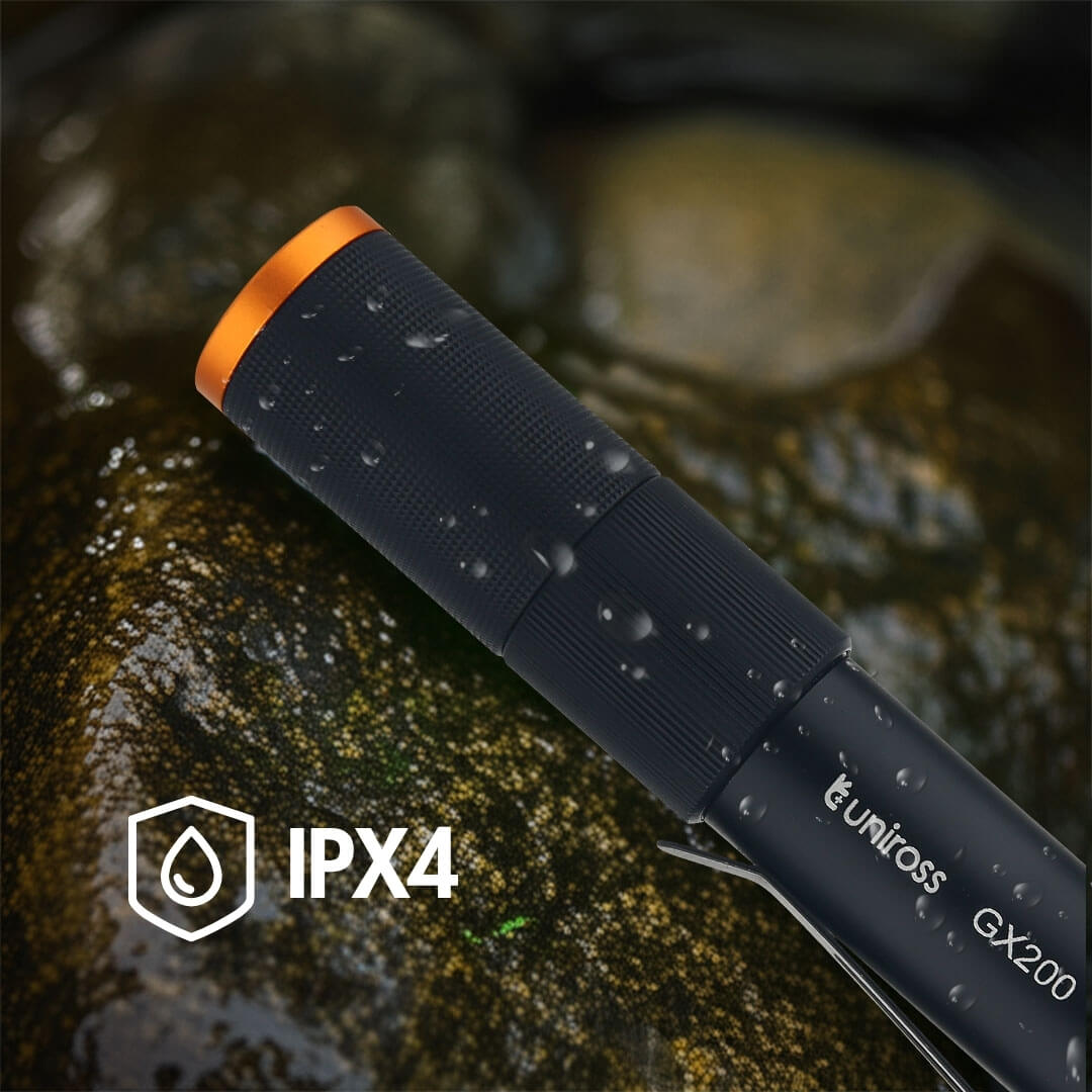 Uniross GX200 USB Rechargeable Torch IP44 Waterproof Aluminium 300 lumens 135m Beam