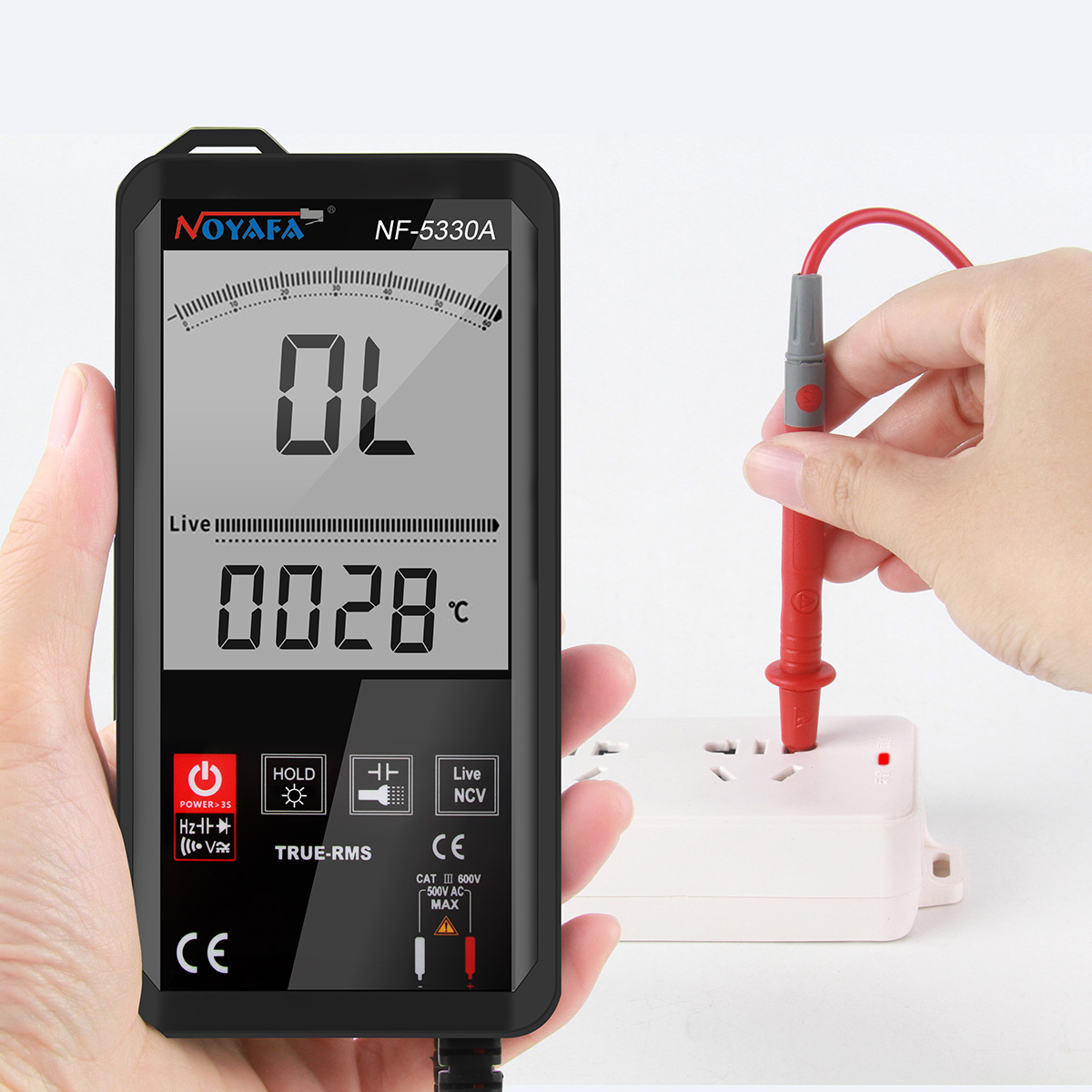 Noyafa Digital Multimeter for AC/DC Voltage, Current, Resistance and Continuity Testing NF-5330A