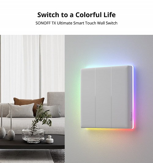 Sonoff T53C-WiFi Smart Wall Touch Switch 3-Button White