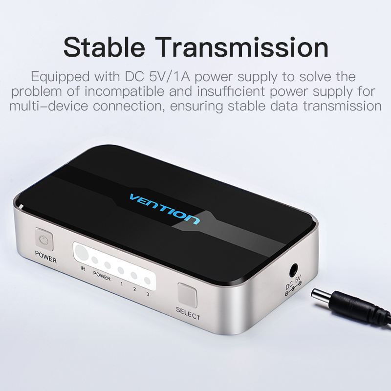 Vention HDMI Switch 3-Port 4K 1.4 with Audio Separation AFJH0