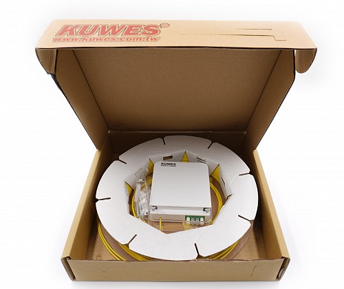 Kuwes Pre-Terminated Fiber Optic Outlet LC/APC SM Carton 40m